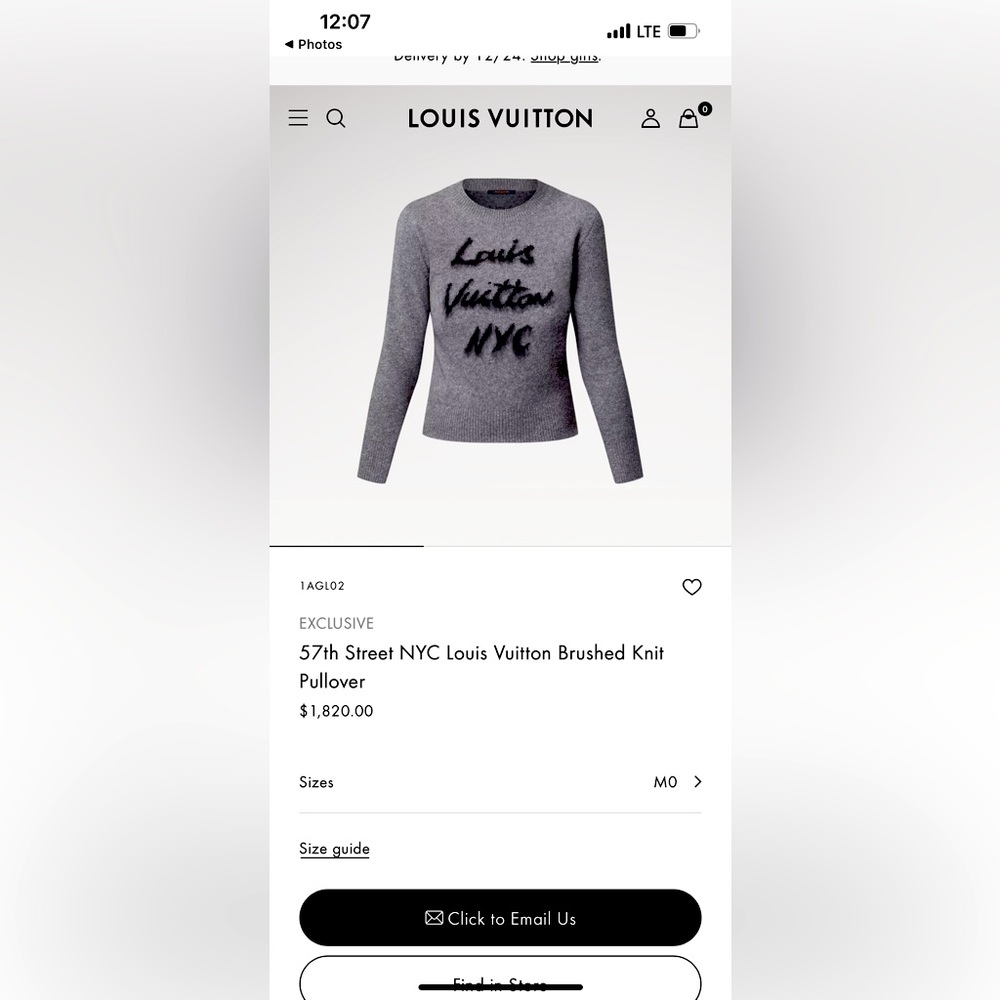 57th Street NYC Louis Vuitton Brushed Knit Pullover